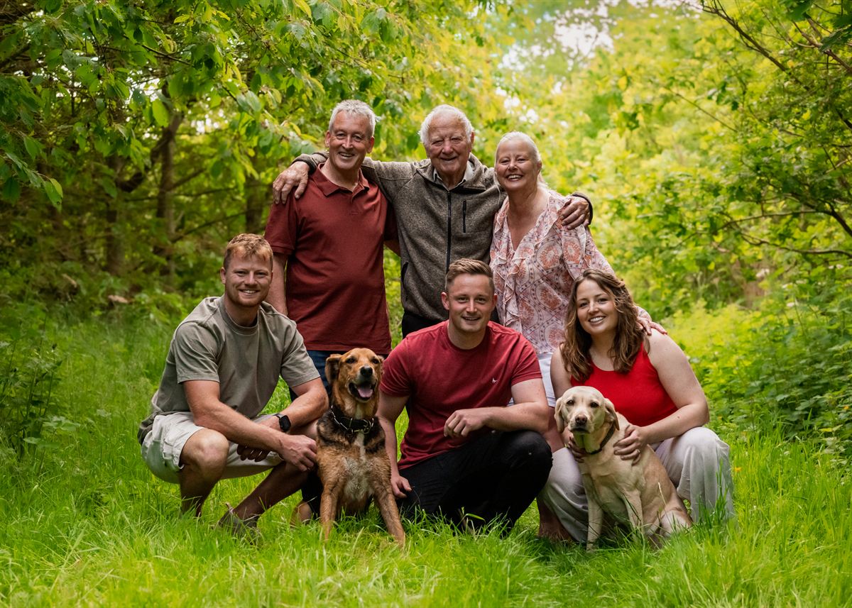 Grandparents and grandchildren during outdoor family session